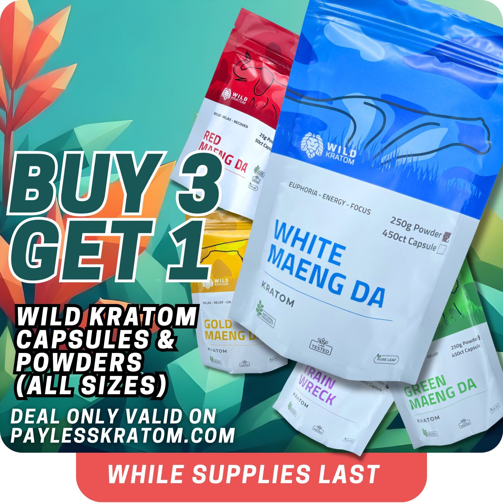 Wild Kratom Green Maeng Da Kratom Capsules