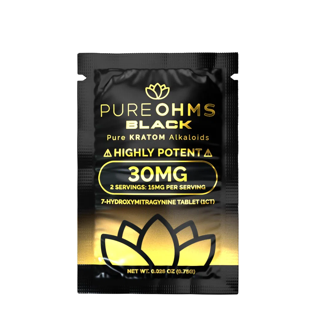 single pack of Pure Ohms Black 7-OH Tablet 30mg - 6 Count