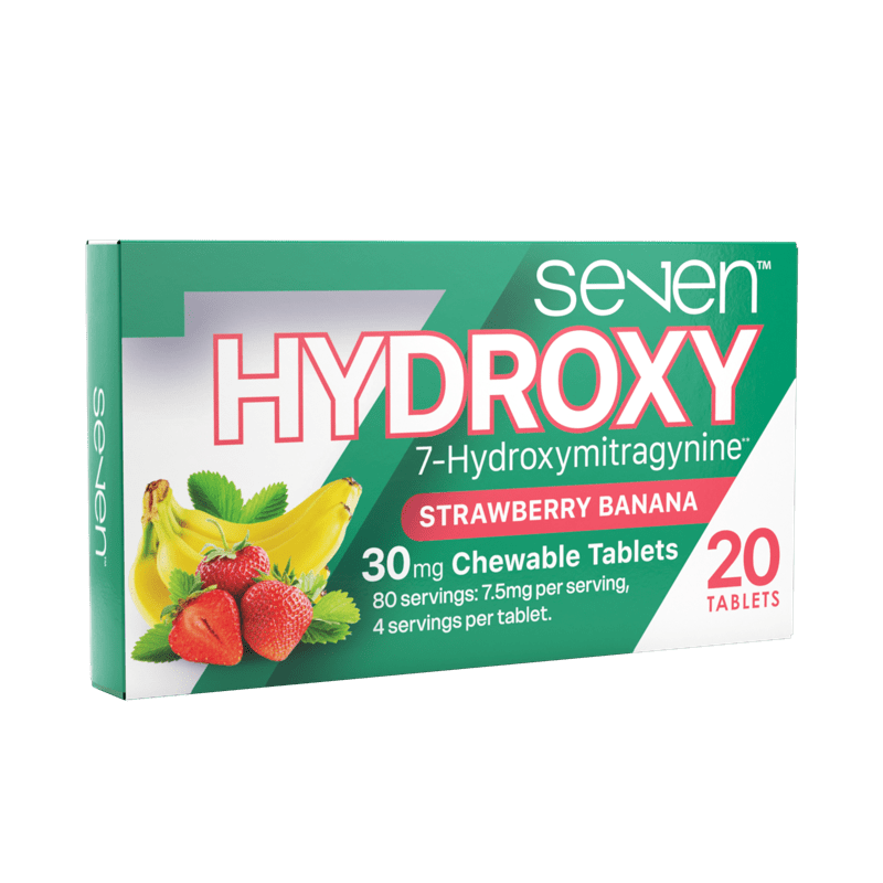 single package of SE7EN Hydroxy 7-OH Chewable Tablets 30mg 20ct - Strawberry banana