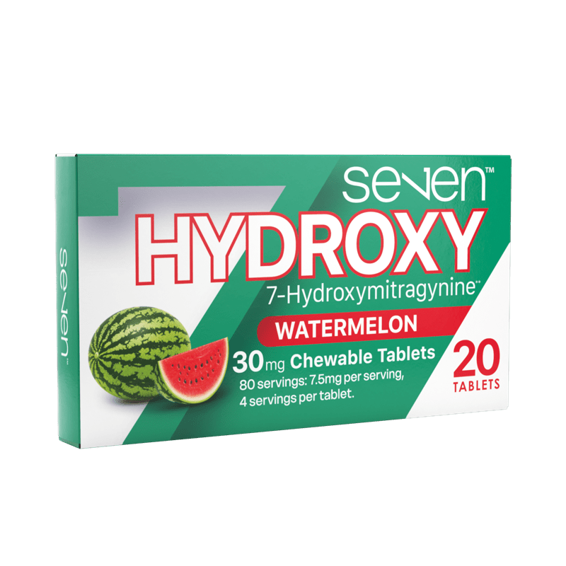 single package of SE7EN Hydroxy 7-OH Chewable Tablets 30mg 20ct - Watermelon
