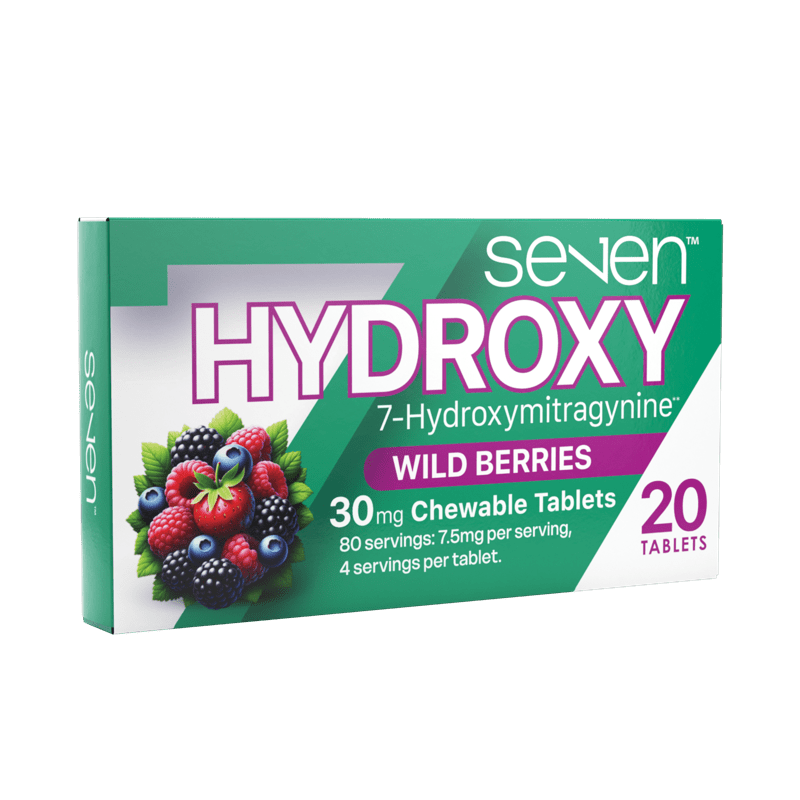 single package of SE7EN Hydroxy 7-OH Chewable Tablets 30mg 20ct - Wild Berries