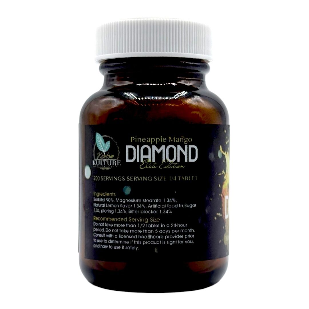 Kratom Kulture Diamond Elite Pineapple Mango Tablets 101mg - Image 4
